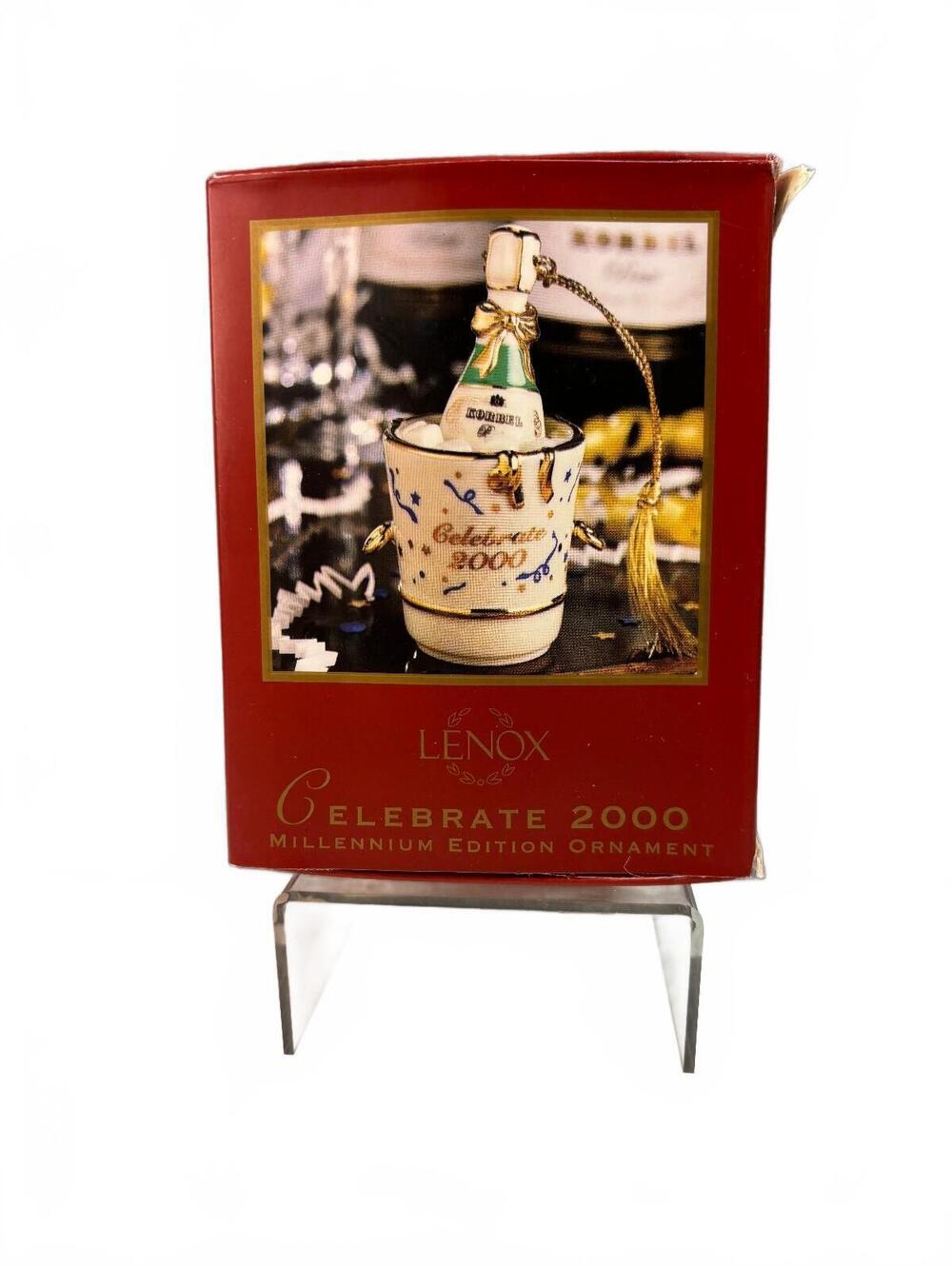 Lenox Celebrate 2000 Millennium Edition Korbel Champagne Ornament w/ Box
